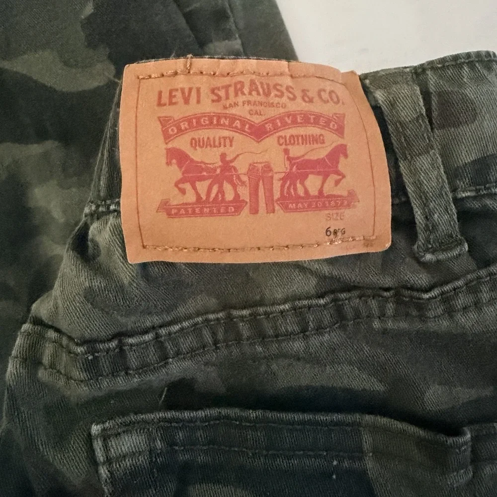 LEVIS Jeans Camo Pants Slim Fit Stretch Boy's Twill Jogger Green Camouflage 6